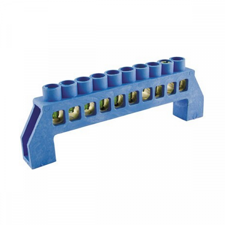 Шина "N" нулевая в изоляторе 6x9мм 10 групп  на сайте Стройсервис
