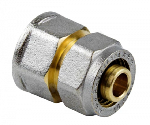 Муфта для металлопластиковой трубы, вода, компрессионная  16х3/4 ЕВРО никелиров.М/П*ВР на сайте Стройсервис
