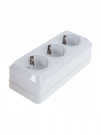 Розетка 3-м ОП Олимп 16А IP20 с/з белая 1161 UNIVersal