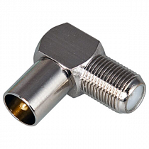 Переходник антенный гнездо F-штекер TV угловой блист. Rexant 06-0027-A на сайте Стройсервис
