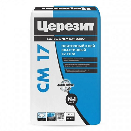 Клей для плитки эластичный Церезит СМ17 Super Flex 25кг на сайте Стройсервис
