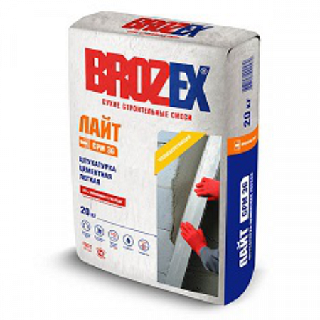 Штукатурка цементная Brozex CPM 36 Лайт  20кг (Брозекс) на сайте Стройсервис
