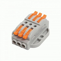 STEKKER клемма СМК проходная с рычагом LD222-430 3пол. 6х(0,08-4мм2) с ушком, 250V 32A 39502 на сайте Стройсервис
