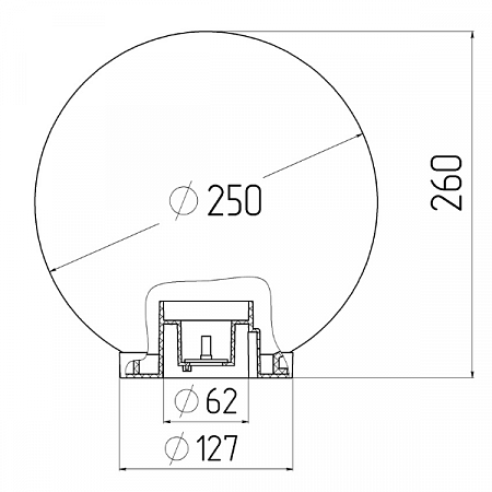 Светильник садово-парковый Е27 шар прозрачный D200mm НТУ 01-60-202 ЭРА_3