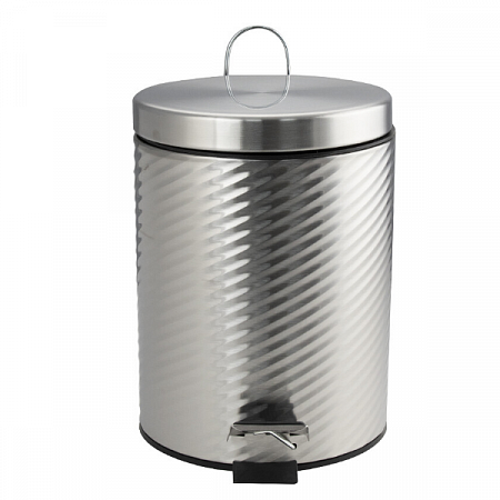 Ведро круглое 5л винтообразное нерж. (хром с педалью) Санакс (1)
