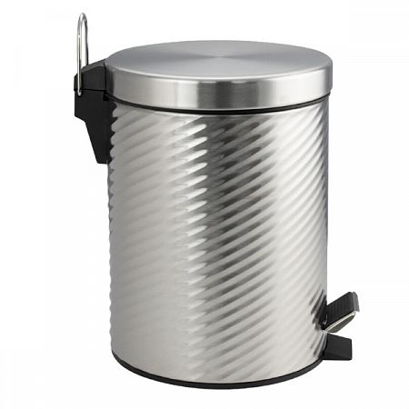 Ведро круглое 5л винтообразное нерж. (хром с педалью) Санакс