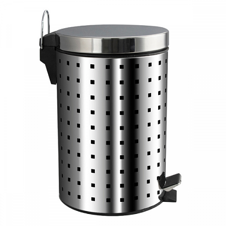 Ведро круглое 7л нерж. (хром с педалью) Санакс