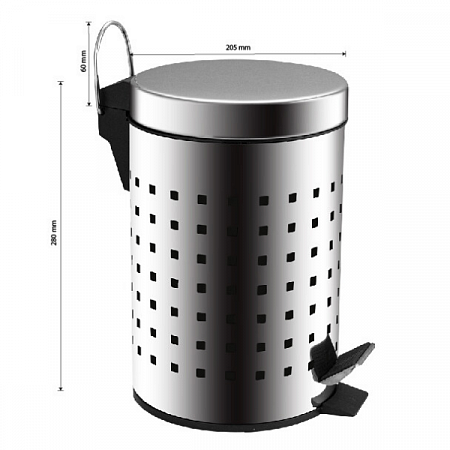 Ведро круглое 5л нерж. (хром с педалью) Санакс (4)