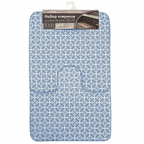 Коврик для ванной и туалета (набор 2шт) 50х85 см,50х52 см текстиль/ПВ (противоскользящий) blue на сайте Стройсервис
