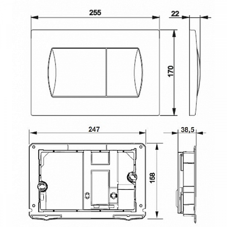 Панель механическая двойная Roca Active P1 62 хром гл. (1)