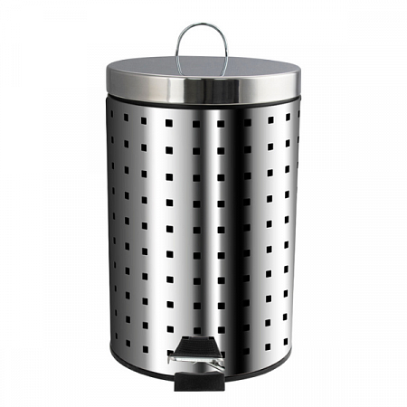 Ведро круглое 7л нерж. (хром с педалью) Санакс (1)