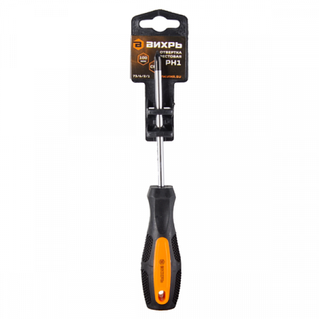 Отвертка крестовая PH1 100 мм 73/6/2/1 Вихрь (2)