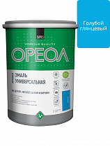 Эмаль акриловая универсальная голубая  1кг глянцевая ОРЕОЛ *6 на сайте Стройсервис
