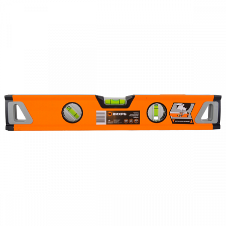 Уровень алюминиевый 400мм усиленный, 3 глазка, 2 комп.рукоятки 73/11/4/9 ВИХРЬ