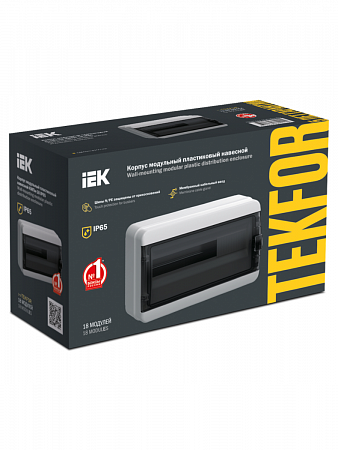 Бокс настенного монтажа 18мод. с прозрачной черной дверью IP65 TEKFOR TF5-KP72-N-18-65-K03-K02 IEK (4)