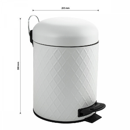 Ведро круглое с узором 12л нерж. (белое с педалью) Санакс (5)