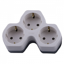 STEKKER разветвитель (тройник) 3 роз. 16A земля бел./серый ADP16-13-20 32871 на сайте Стройсервис
