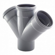 Крестовина канализ. серая Ду 110*110*110мм 45° PP-Н Flextron на сайте Стройсервис
