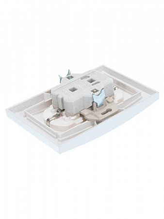 Розетка 2-м СП Бриллиант 16А IP20  с заземл. защ. шторки серебр. 7949797 UNIVersal