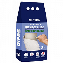 Штукатурка гипсовая Gifas Premium 3кг (Гифас) на сайте Стройсервис
