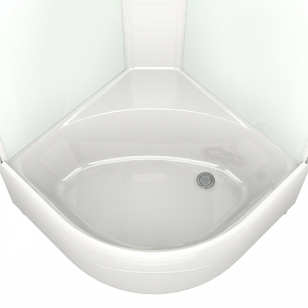 Душевая Кабина DOMANI-SPA Delight Slim 99high высокий поддон, белые стенки, прозрачные стекла, б/э