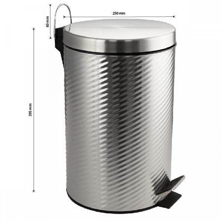 Ведро круглое 12л винтообразное нерж. (хром с педалью) Санакс (5)