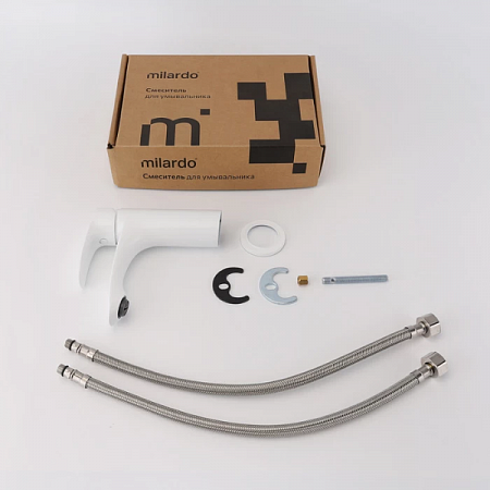 Смеситель для умывальника Rora RORWT00M01 белый Milardo