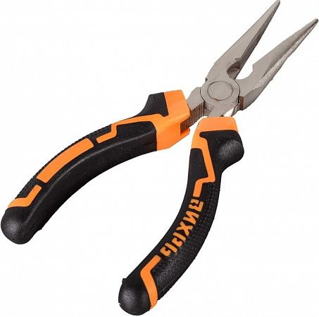 Длинногубцы прямые 160мм.никелированные двухкомпонентные рукоятки Вихрь  на сайте Стройсервис
