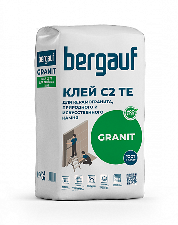 Клей серый для крупноформатных и тяжелых плит Granit С2 ТЕ 25кг Bergauf ,1/56 на сайте Стройсервис
