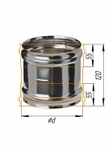 Адаптер котла d-150/150, 1мм, нерж. h=120мм на сайте Стройсервис
