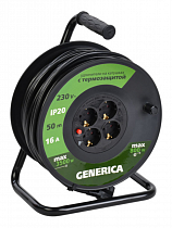 Удлинитель на катушке 4х50м с заземл. 16А IP20 3.5кВт WKP20-16-04-50-G GENERICA на сайте Стройсервис
