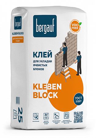 Кладочная смесь для ячеистых блоков Kleben Block Bergauf 25 кг, 1/56 на сайте Стройсервис

