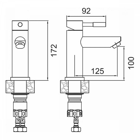 Смеситель для умывальника Steel 101011 GOTA ROCIO