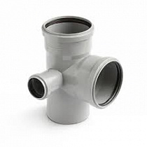 Крестовина канализ. серая Ду 110*110* 50мм 90° 2-х пл. левый РР-Н Flextron на сайте Стройсервис
