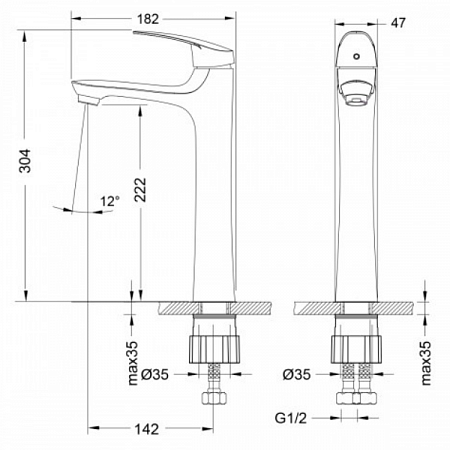 Смеситель для умывальника высокий Линара LM0409C хром LEMARK