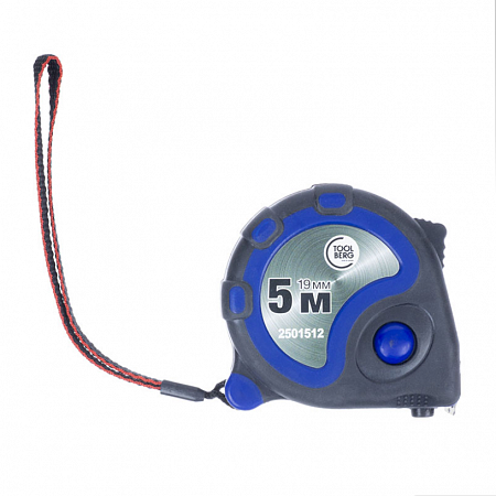  2501512 Рулетка 5м х 19мм (обрезиненный корпус, 3 фиксатора, магнит), TOOLBERG на сайте Стройсервис
