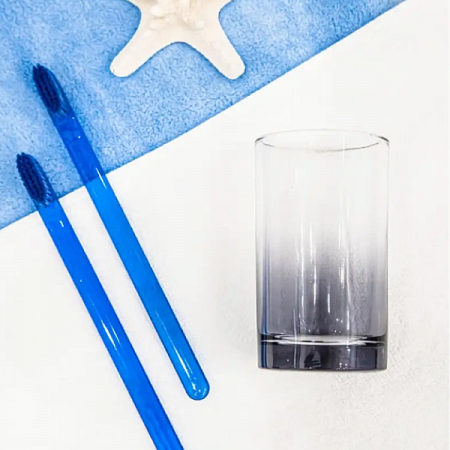 Стакан д/зубных щеток ВаннДерГрей, стекло, цвет прозрачно-черный 60698 Master House