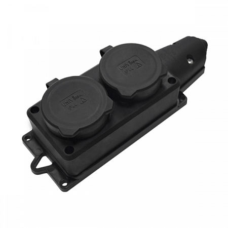 Колодка 2-х местная "КОМПАКТ" 1 ф. с заглушками каучук UNIVersal1788 на сайте Стройсервис
