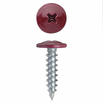 Саморез с пресcшайбой острый 4.2*13 мм RAL 3005 (красное вино) на сайте Стройсервис
