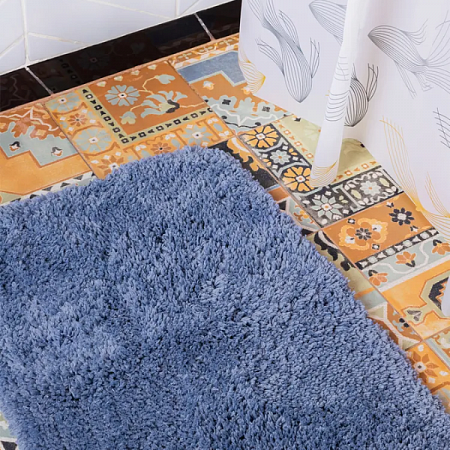 Коврик для ванной Лапша (шенилл) 40х60 голубой 60491 Master House (1)