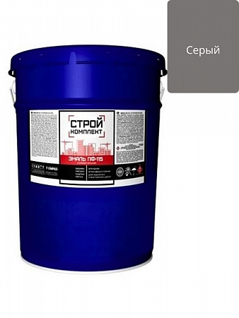 Эмаль ПФ-115 серая 20кг полуглянцевая СТРОЙКОМПЛЕКТ на сайте Стройсервис
