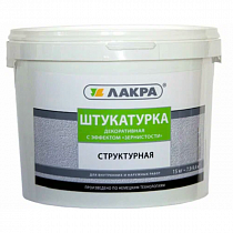 Декоративная штукатурка "Зернистая 1,5мм" 15кг ЛАКРА на сайте Стройсервис
