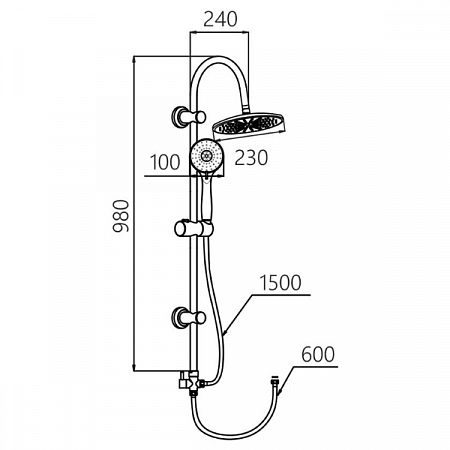 Душевая стойка с тропическим душем GROSS AQUA Basic GA90051 (1)