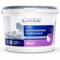 8306475 Краска интерьерная латексная  влагостойкая Лакра белоснежная 14кг на сайте Стройсервис
