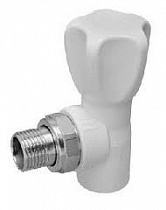Вентиль для радиатора Дн25 х 3/4" НР угловой / PP-R белый  на сайте Стройсервис

