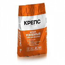 Клей для плитки Крепс Усиленный Белый 5кг на сайте Стройсервис
