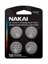 Элемент питания алкалиновый CR2032 NAKAI Hi-Tech 4xBL 3V NAKAI на сайте Стройсервис
