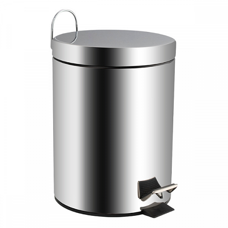 Ведро Санакс круглое 5л ПНЕВМАТИКА нерж. ( хром с педалью ) 105-P на сайте Стройсервис
