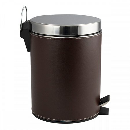 Ведро круглое 5л нерж 105-L (кожаные вставки, с педалью) Санакс