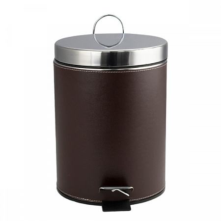 Ведро круглое 5л нерж 105-L (кожаные вставки, с педалью) Санакс (1)